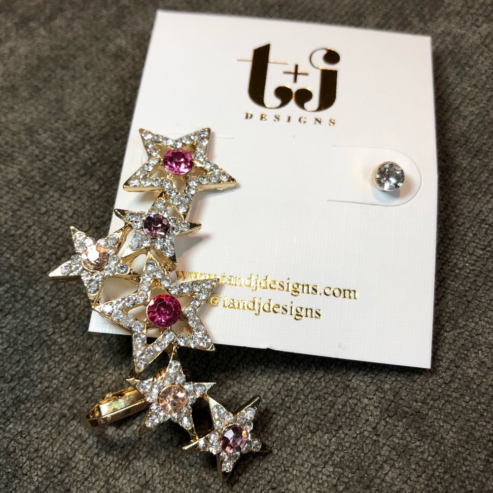 3 for $15 - Ear Crawler Star Earring Set